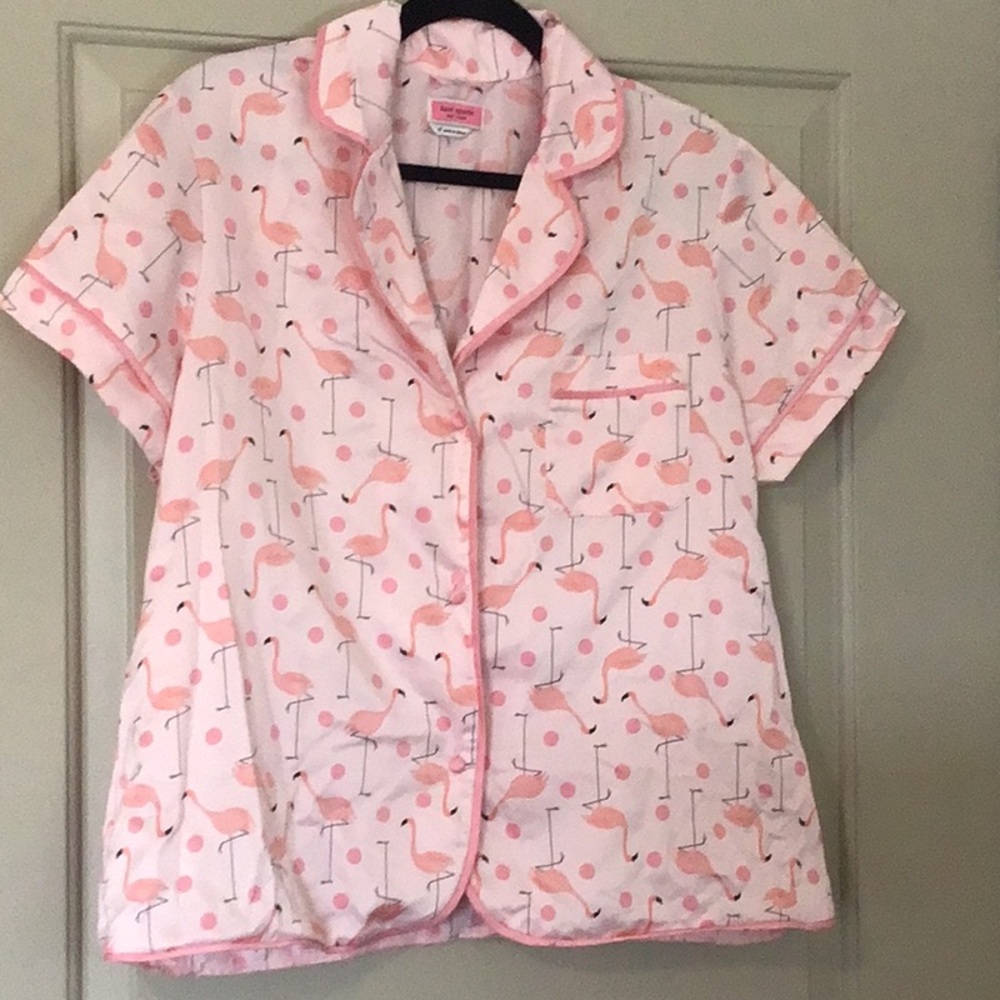 Kate Spade Pink Flamingo satin pajama set
